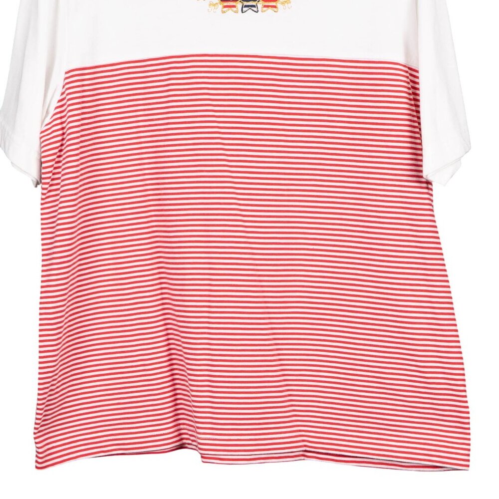 Y2K Patriotic TShirt L 90s Striped Red White Stars Embroidered July 4th USA - Picture 3 of 5